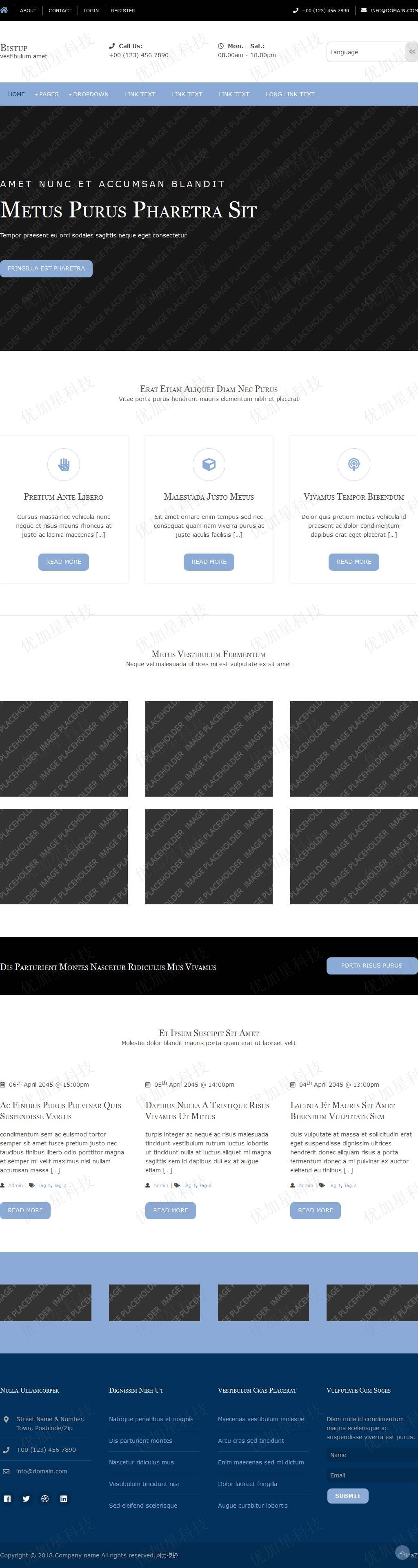 简洁浅蓝色企业CSS3网站模板_优加星网络科技