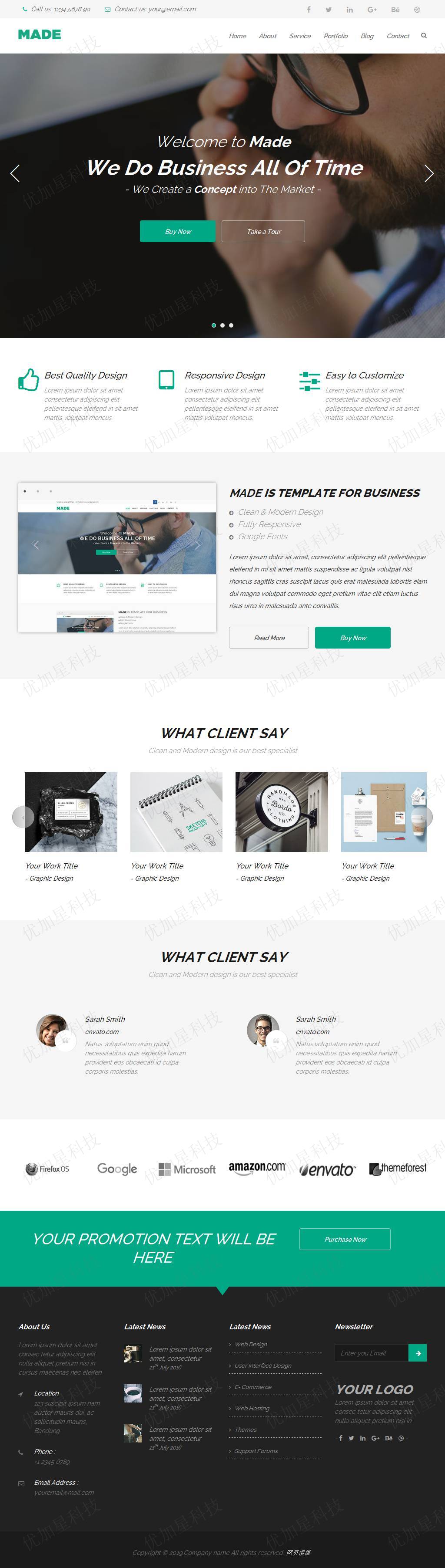 简洁商务印刷广告设计网站模板_优加星网络科技