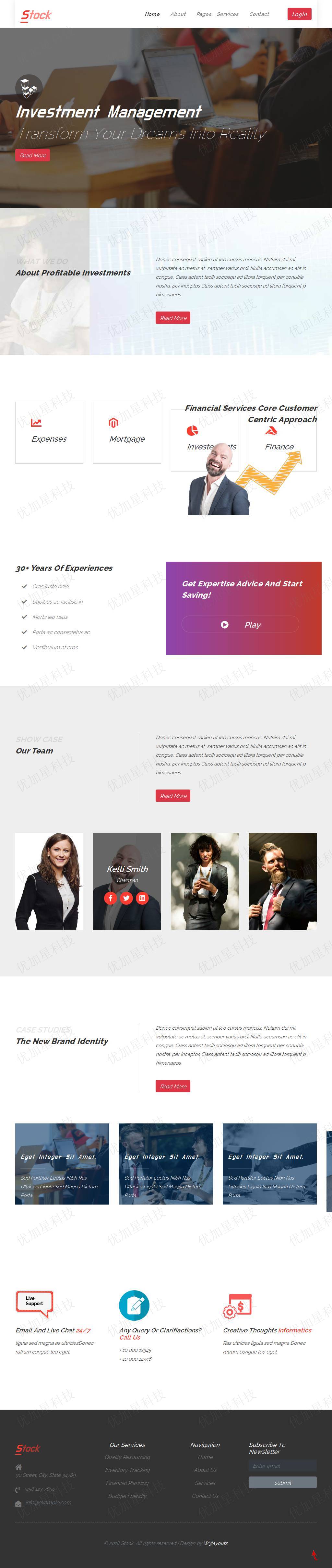 股票金融分析团队HTML网页模板下载_优加星网络科技