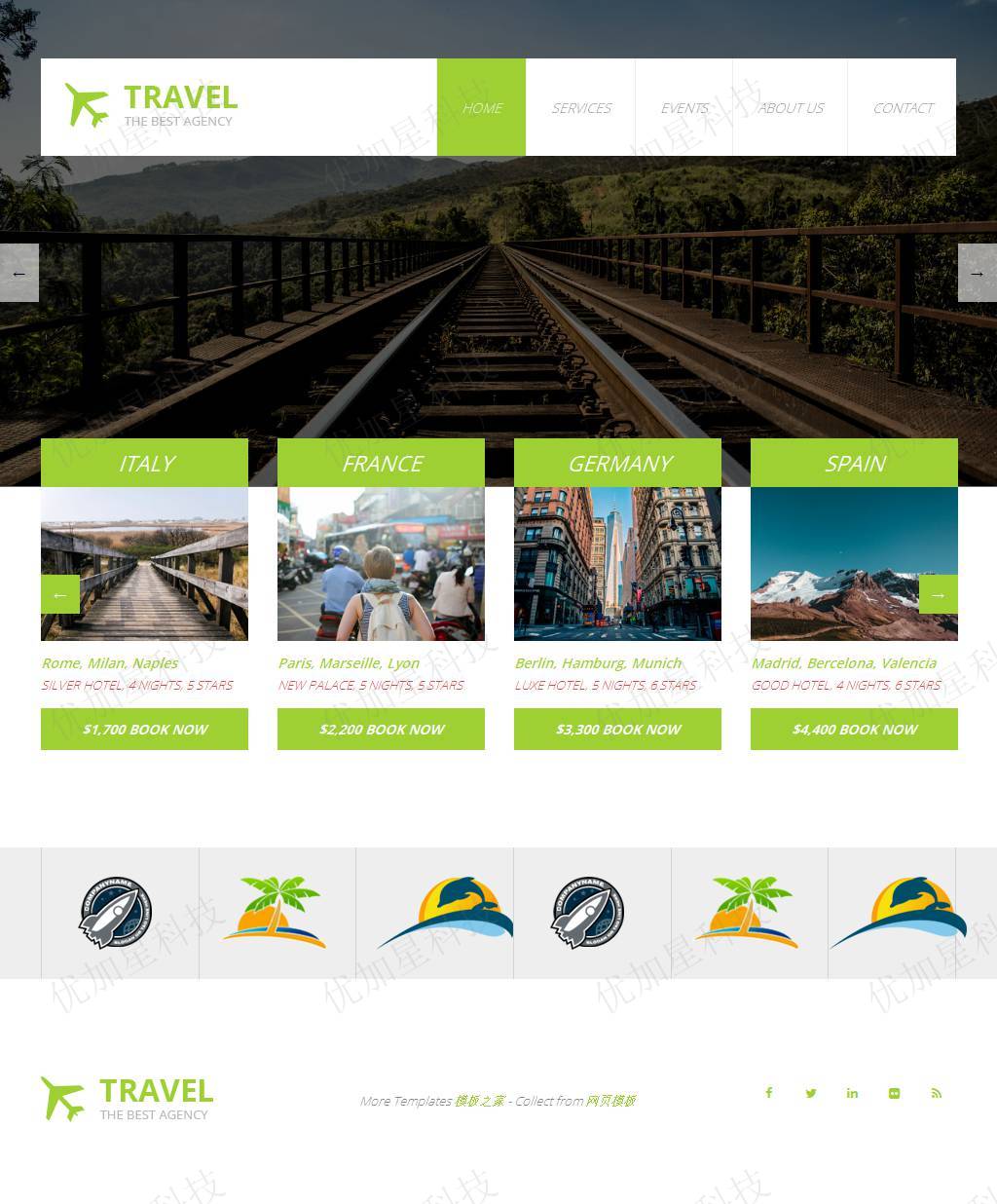 旅游社宣传专业创意图文展示旅游行业响应式服务类型网站模板_优加星网络科技