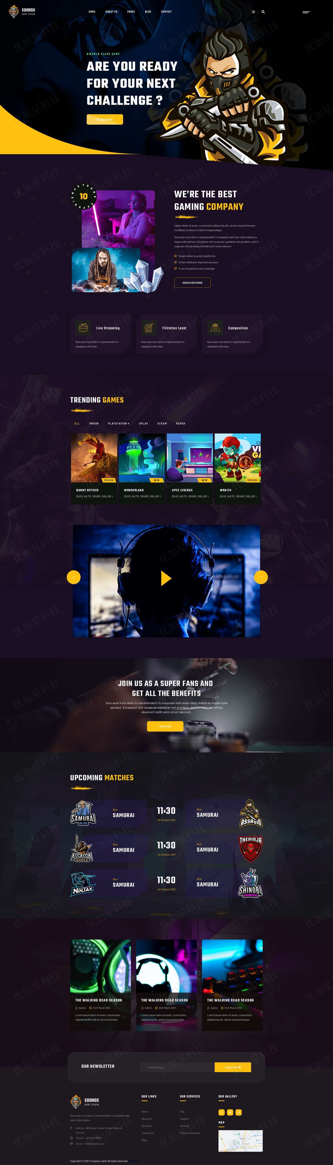 电子竞技游戏行业网站模板下载_优加星网络科技