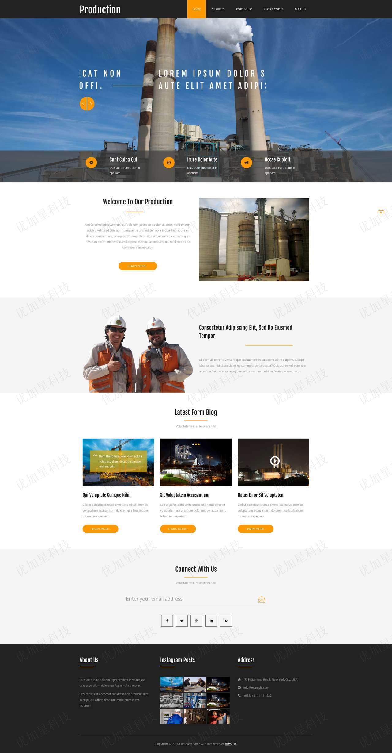 工业生产建筑企业网站模板下载_优加星网络科技