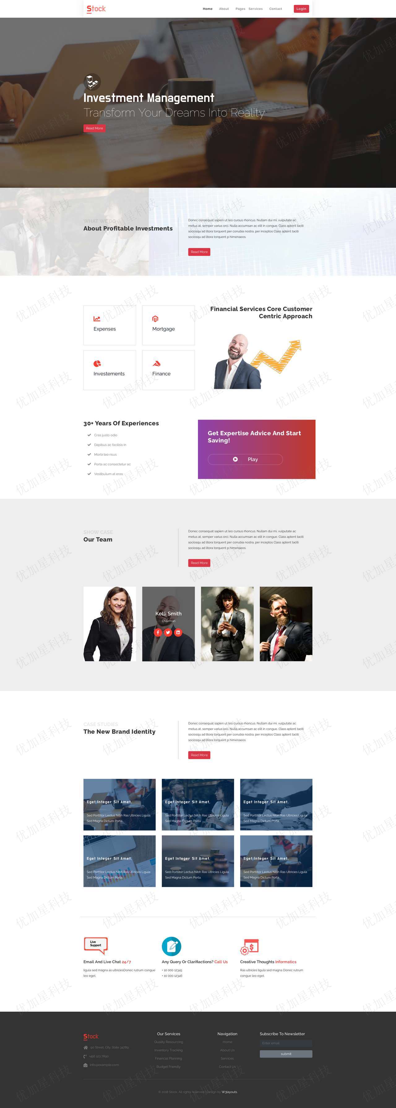 股票金融分析团队通用网页模板下载_优加星网络科技