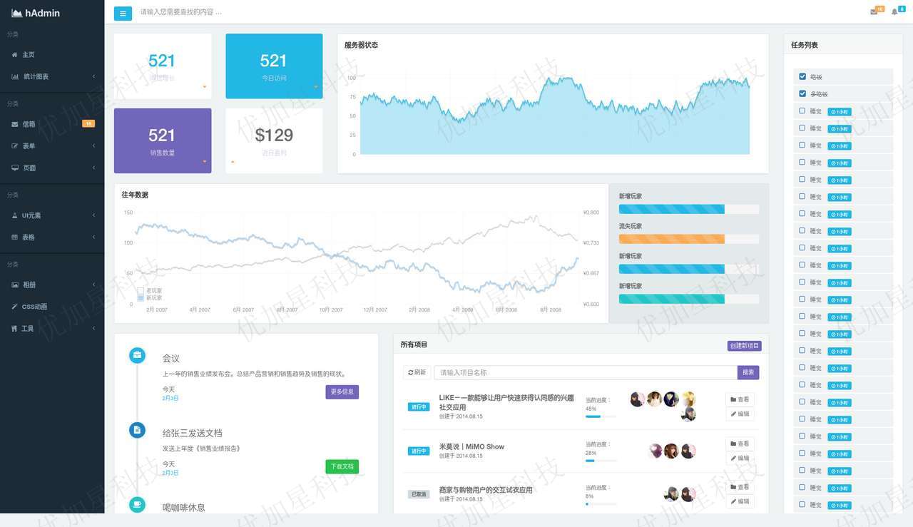 企业响应式后台管理模板下载_优加星网络科技