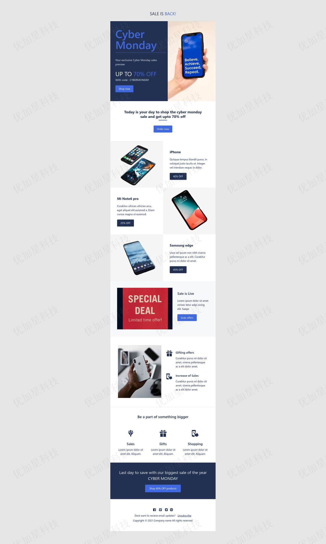 响应式手机销售折扣HTML5网站模板_优加星网络科技