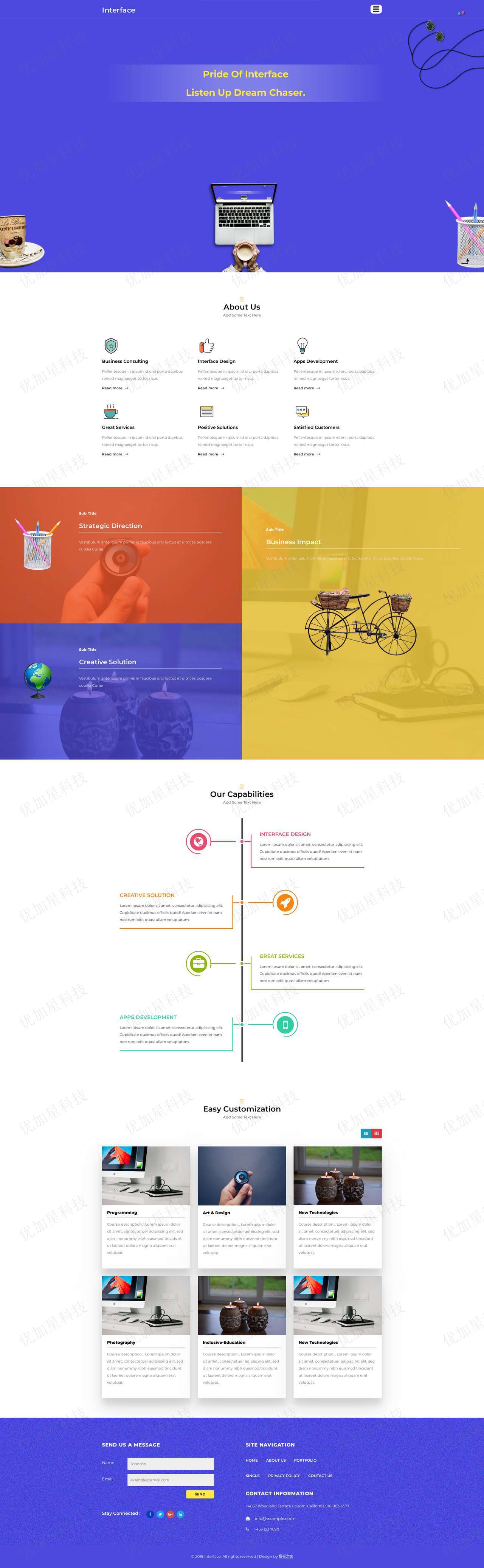 交互信息服务响应式通用网站模板下载_优加星网络科技