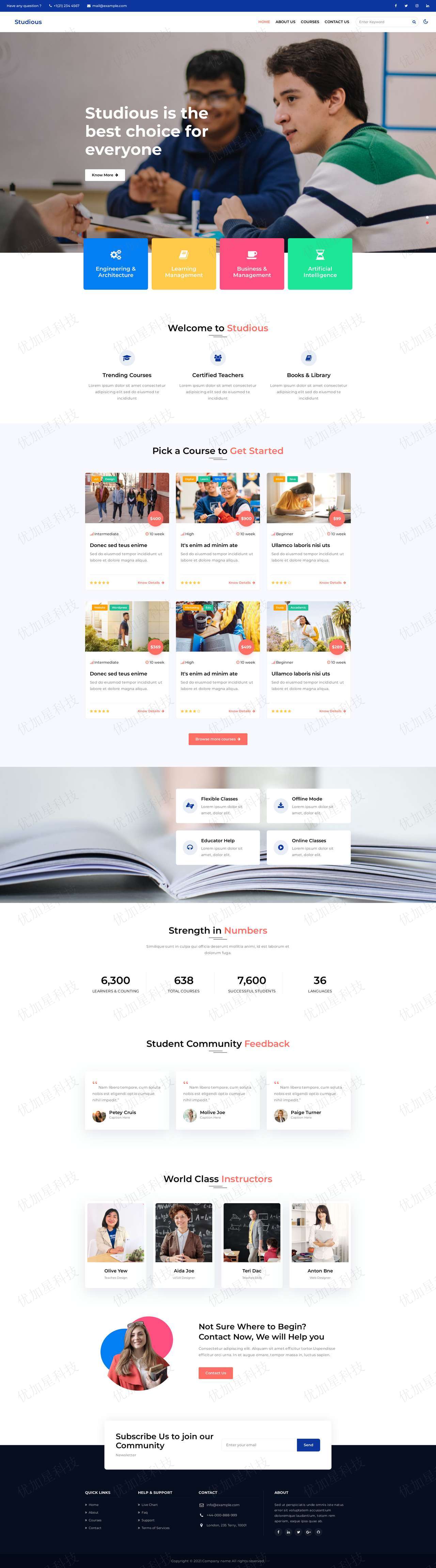 图文在线培训学习平台建设网站模板_优加星网络科技