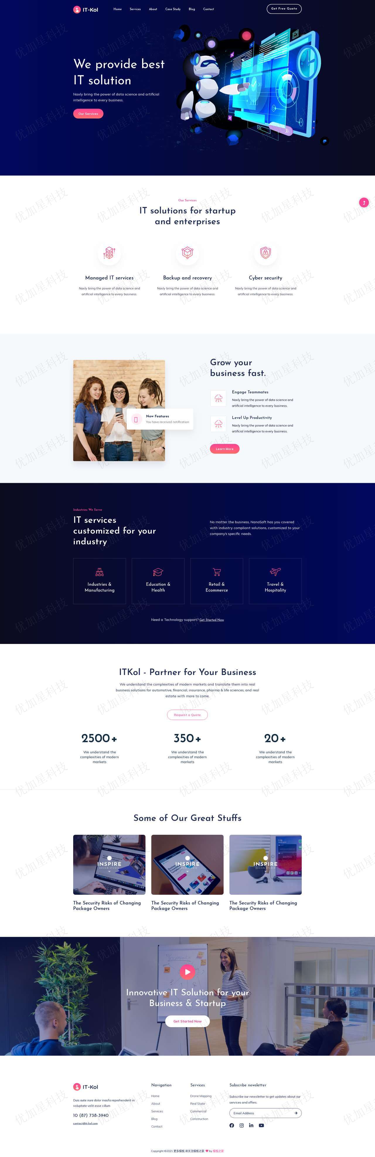 IT行业响应式网页模板下载_优加星网络科技