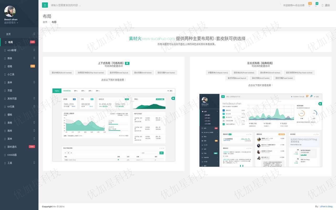 后台主题UI框架通用模板下载_优加星网络科技