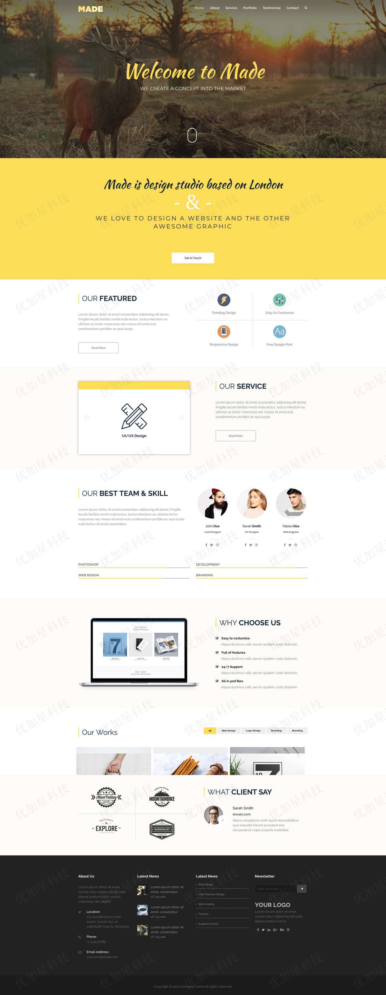 响应式黄色包装设计公司网站模板_优加星网络科技