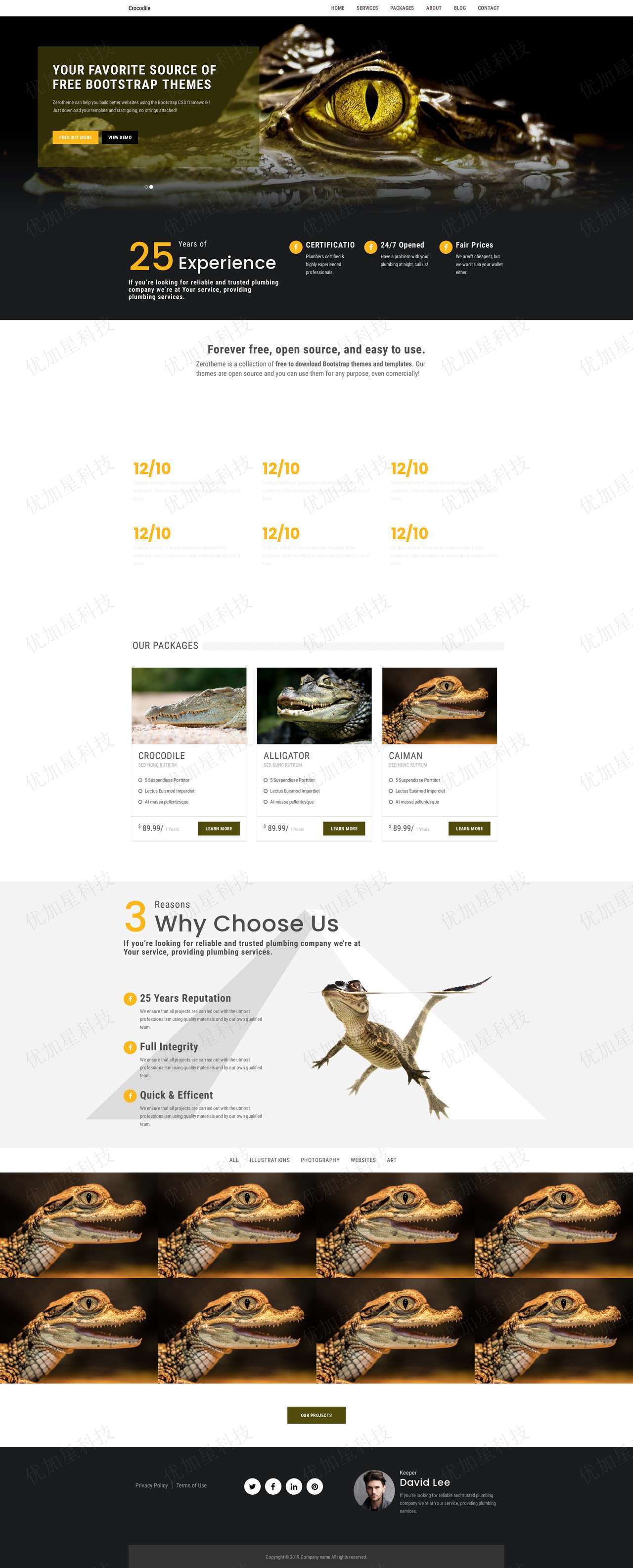 宽屏响应式人工鳄鱼养殖HTML5网站模板_优加星网络科技