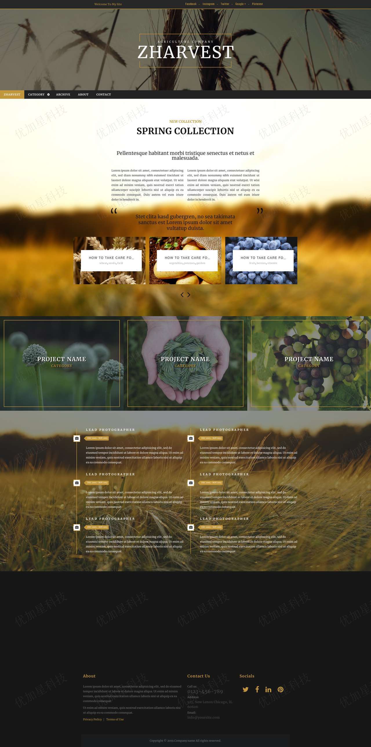 响应式种植基地农业科技公司网站静态模板_优加星网络科技