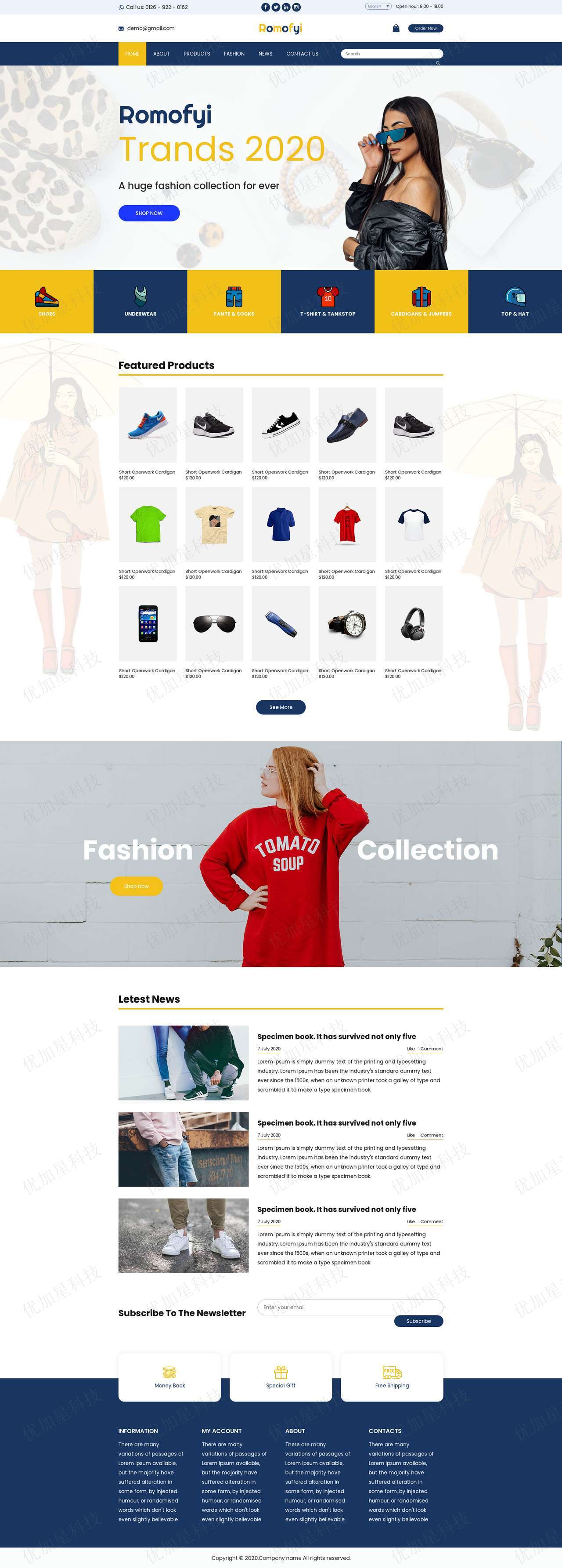 响应式时尚服饰电子商务HTML网站模板_优加星网络科技