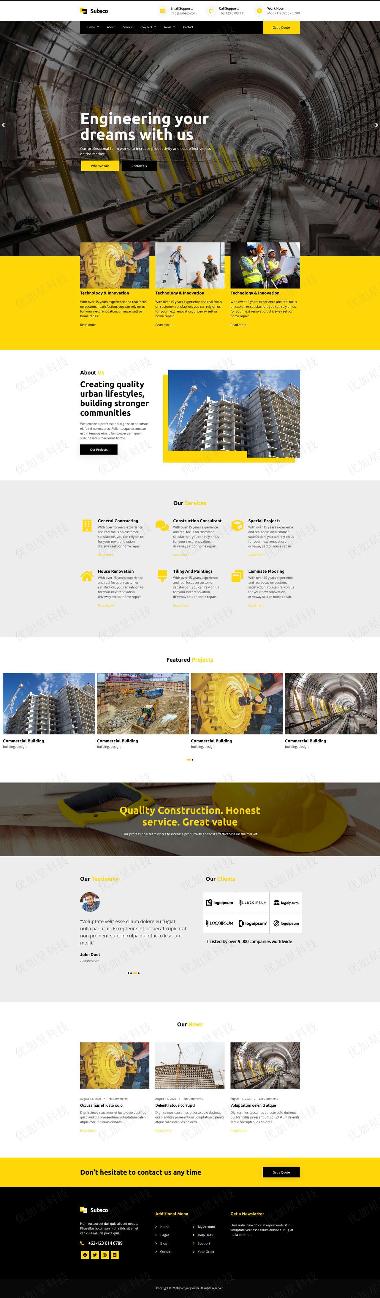 响应式隧道工程建筑施工企业网站html模板_优加星网络科技
