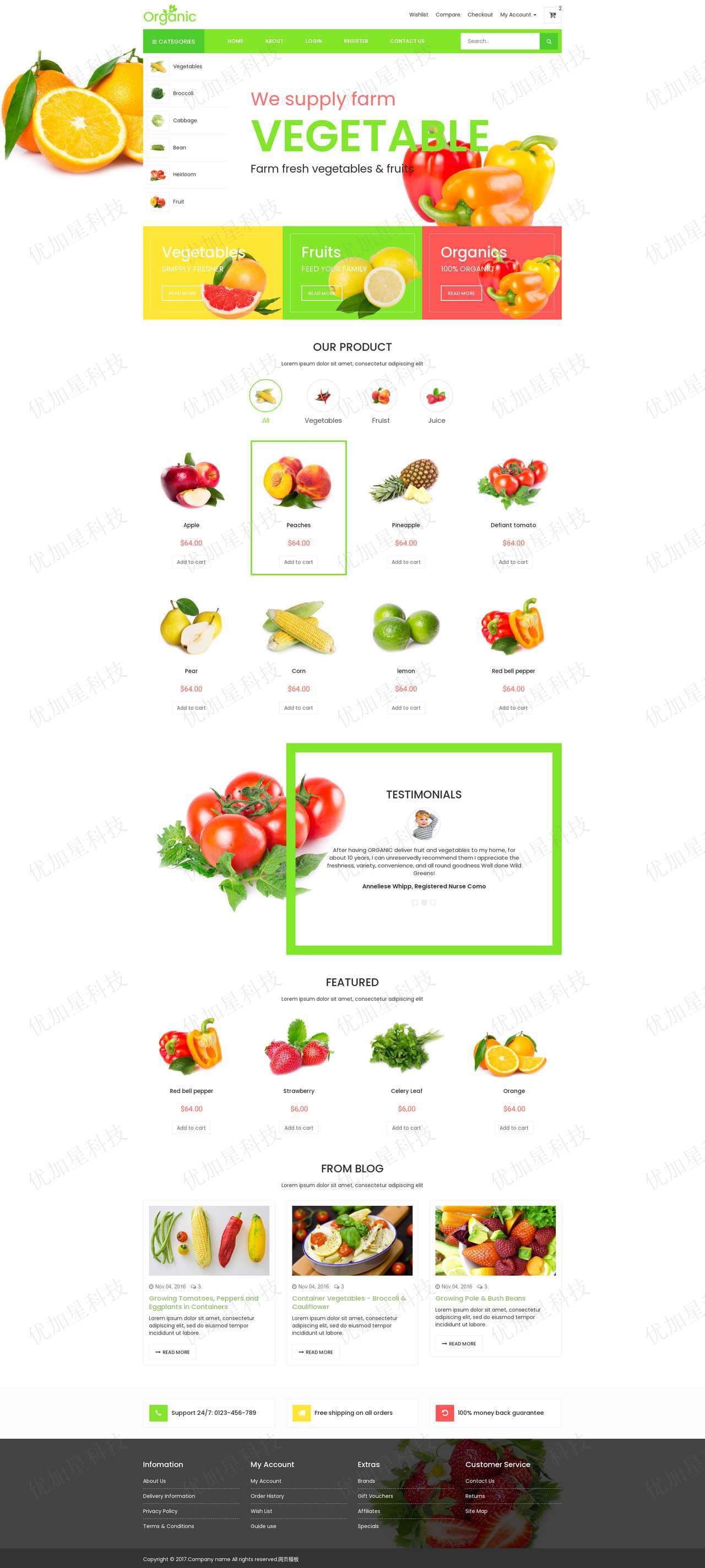 绿色水果网上商城html5模板下载_优加星网络科技