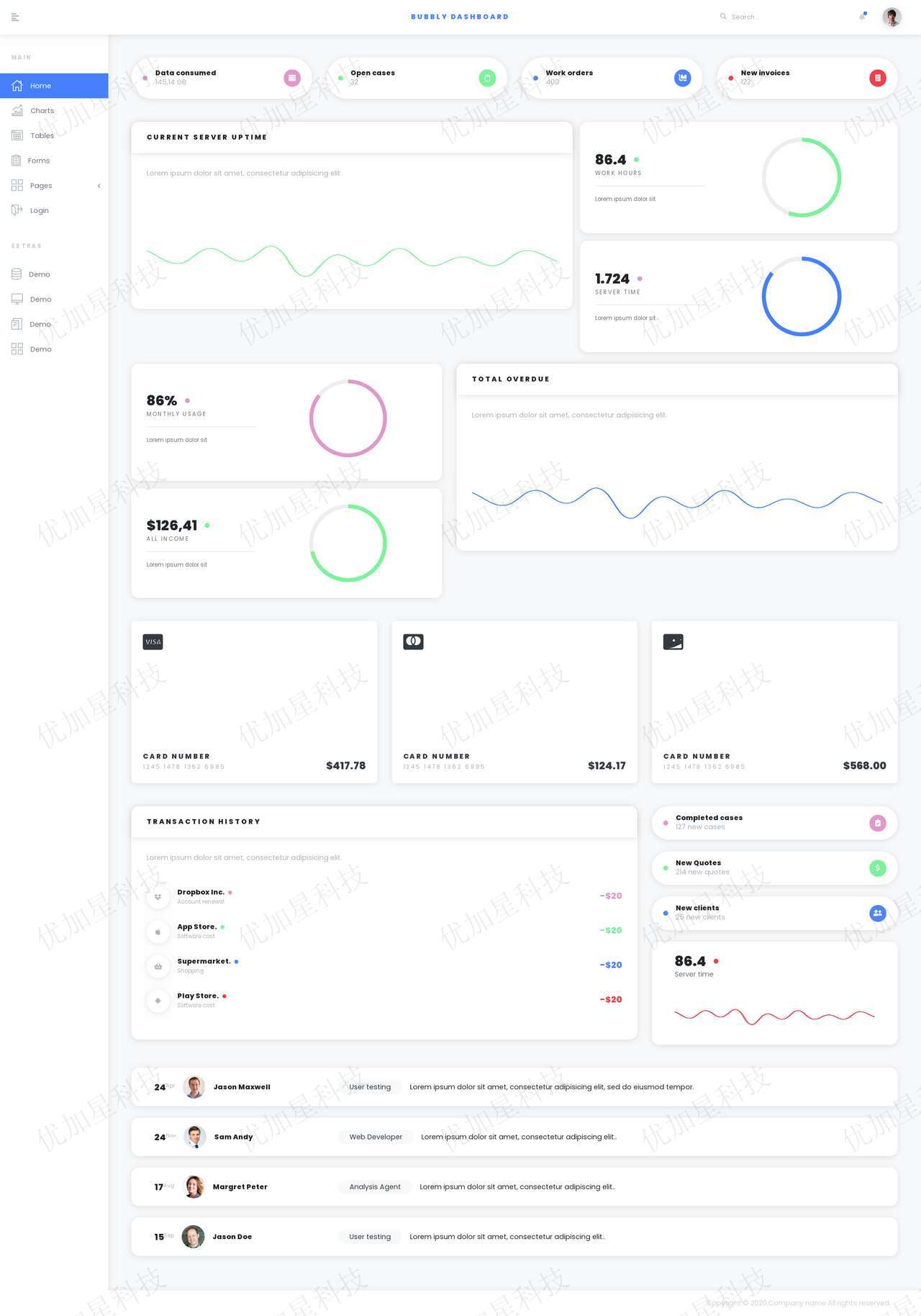 白色简约后台统计公司企业html5模板下载_优加星网络科技