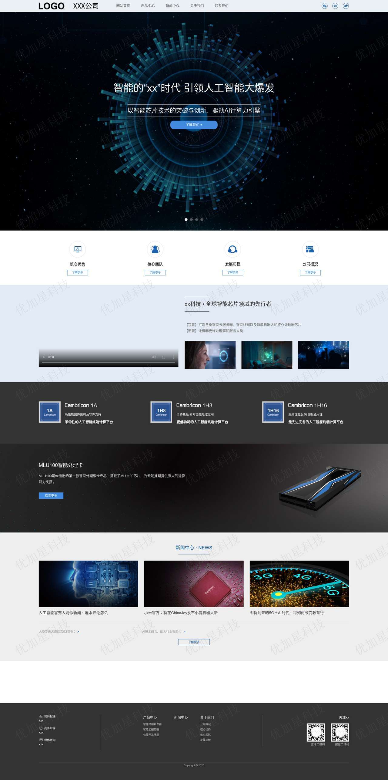 科技智能人工创新html5响应式模板下载_优加星网络科技