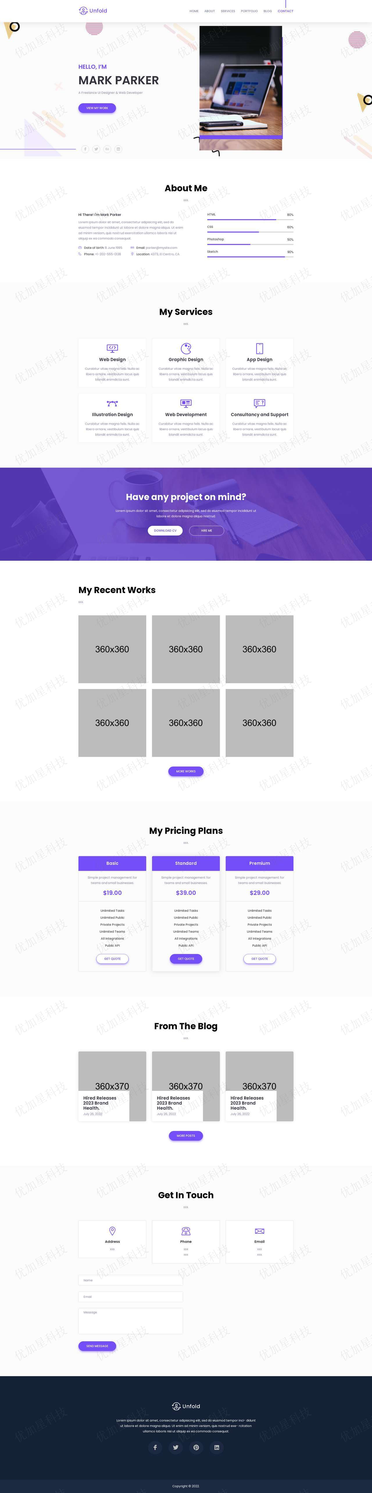 极简创意清新设计门户通用HTML5模板下载_优加星网络科技