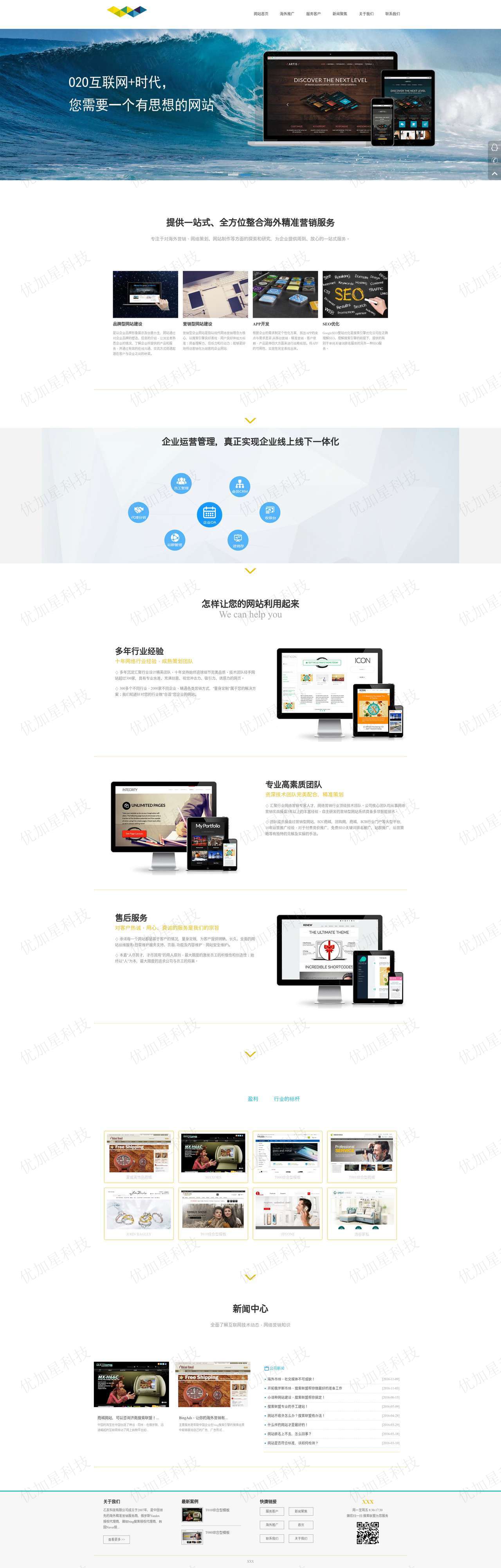 网站建设网络营销科技公司响应式HTML5网站模板下载_优加星网络科技
