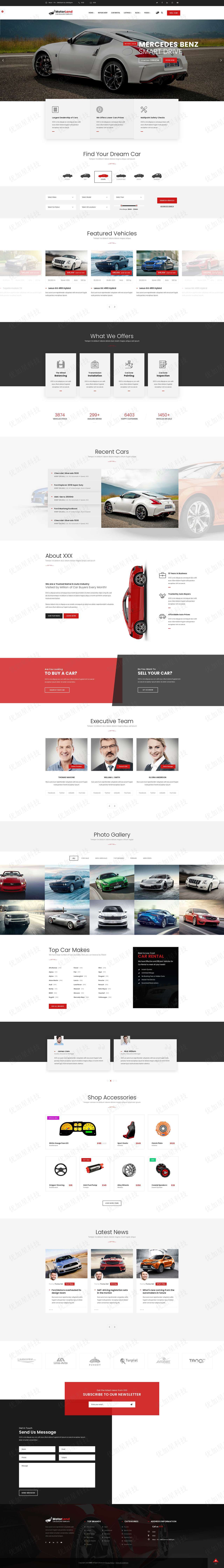 html5炫酷响应式自适应汽车销售公司网站模板_优加星网络科技