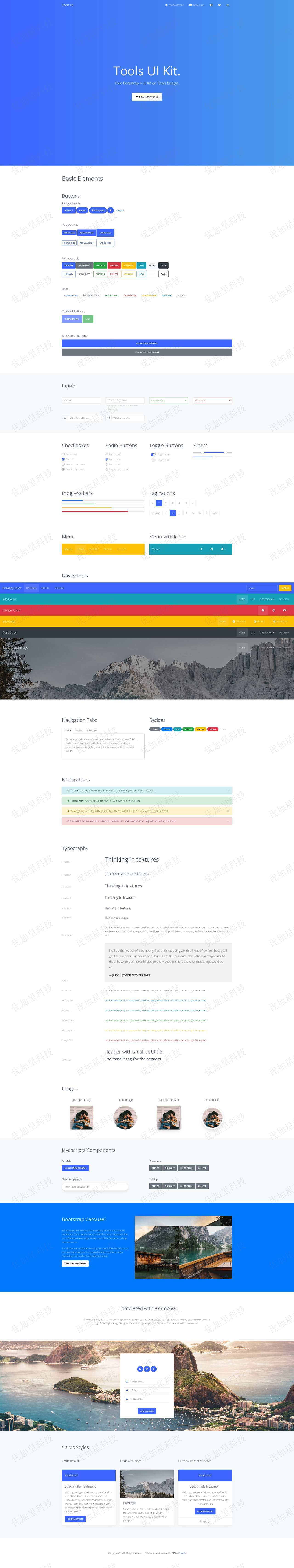 Bootstrap&nbsp;4&nbsp;工具UI套件基本要素合集网站模板_优加星网络科技