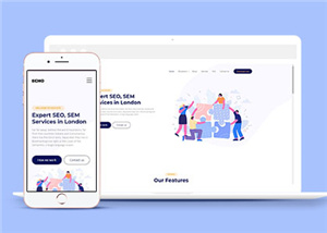 SEO网络营销服务展示响应式通用网页模板下载