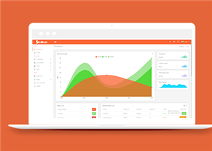 橙色订单管理后台管理系统网站静态模板