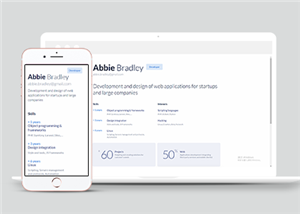 白色极简响应式开发设计师个人简历静态模板