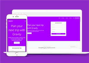 紫色响应式旅行项目计划网站静态模板