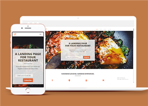 自适应美食西餐厅在线预定网站静态模板