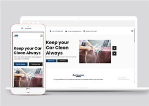 自适应汽车美容洗车店网站html模板