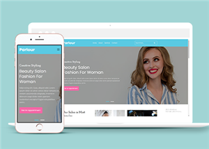 自适应时尚造型设计美容院网站html模板