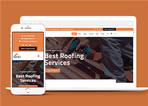 橙色房屋建筑维修装饰服务公司网站html模板