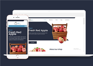 蓝色响应式新鲜水果商店单页网站HTML模板