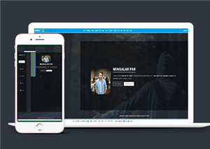 黑色酷炫简单个人单页面HTML5模板