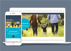 宽屏简洁保险公司企业官网HTML5模板