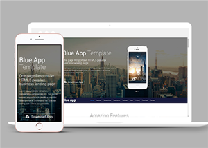 html5高端创新响应式手机APP软件下载介绍页面单页模板
