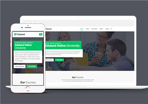 大气响应式在线大学课程教育首页html网站模板